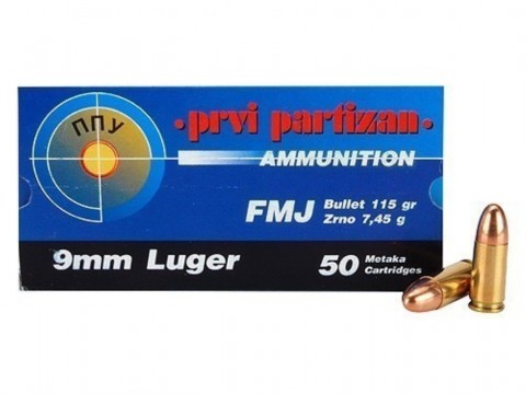 9mm Pb PRVI FMJ/115gr